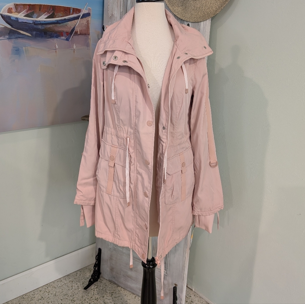 NWT Blanc Noir Solid Anorak Light Pink Utility Jacket
